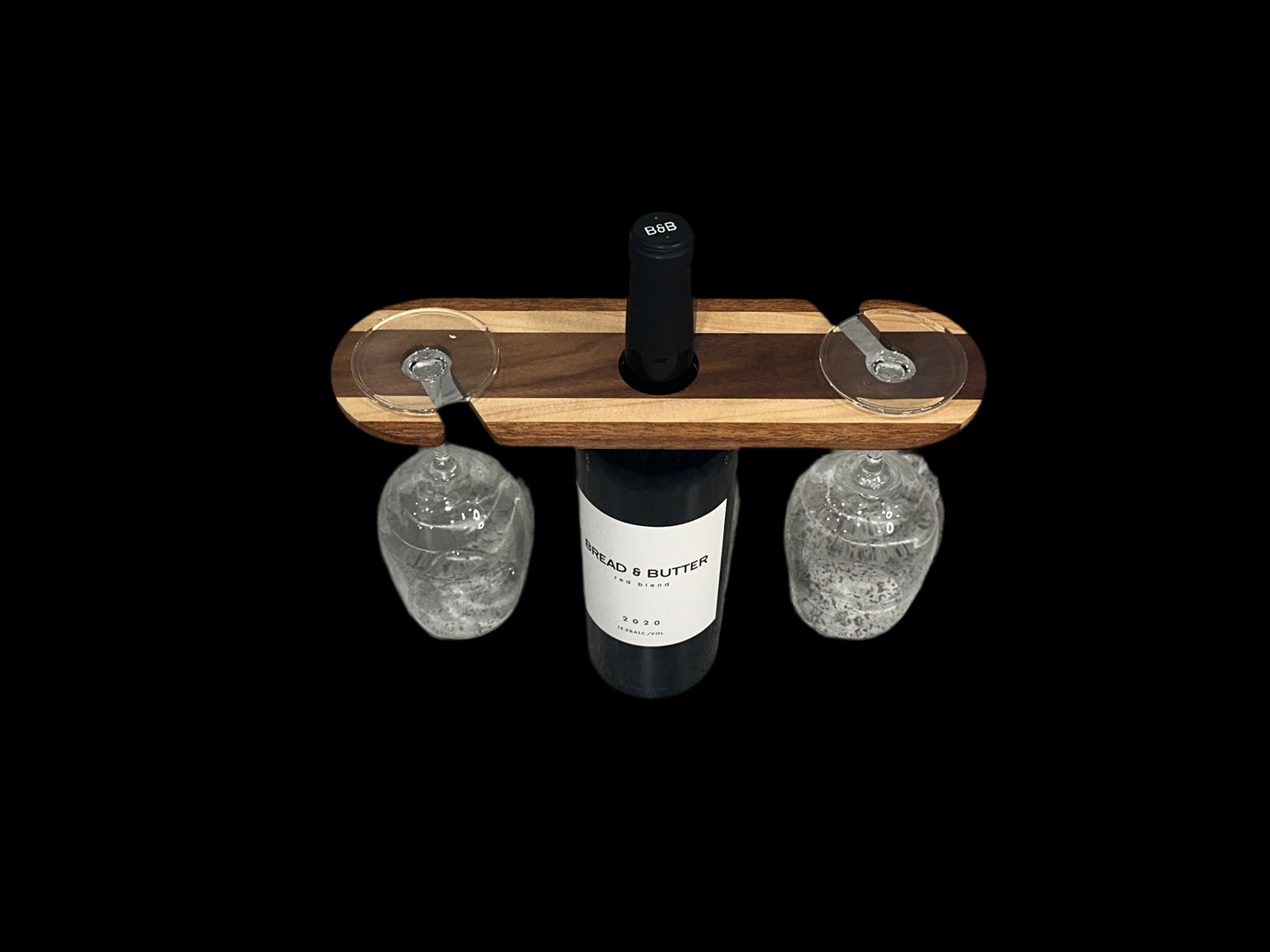2 Glass Wine Caddy (Black Walnut, African Mahogany, Maple)
